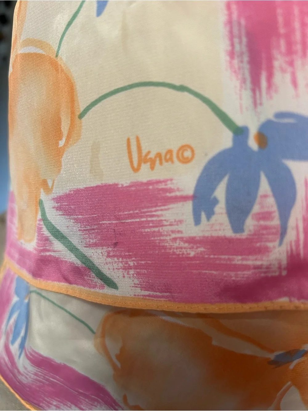 Vera Floral Neck Scarf in Peach, Pink & Blue